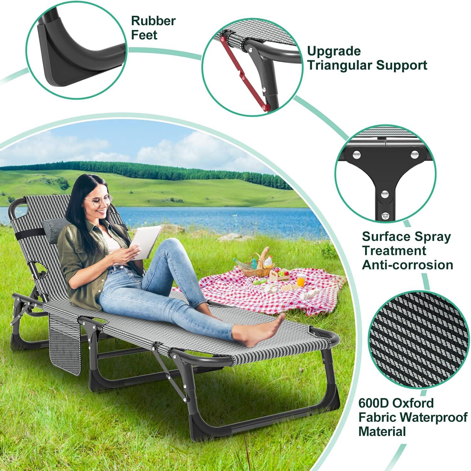 Our Take: Versatile 5-Position Folding‌ Chaise for Outdoors