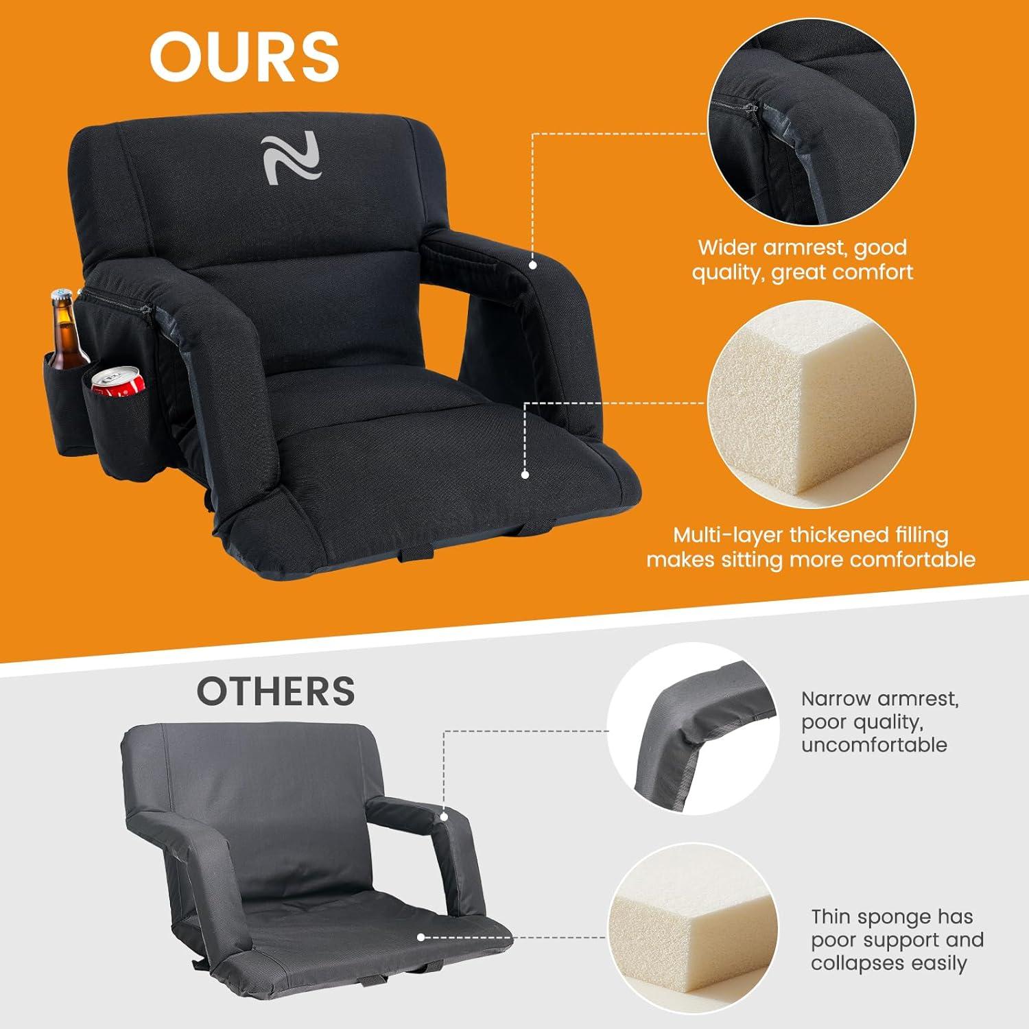 Our Game-Day Upgrade:⁣ Comfy Reclining Stadium Seat