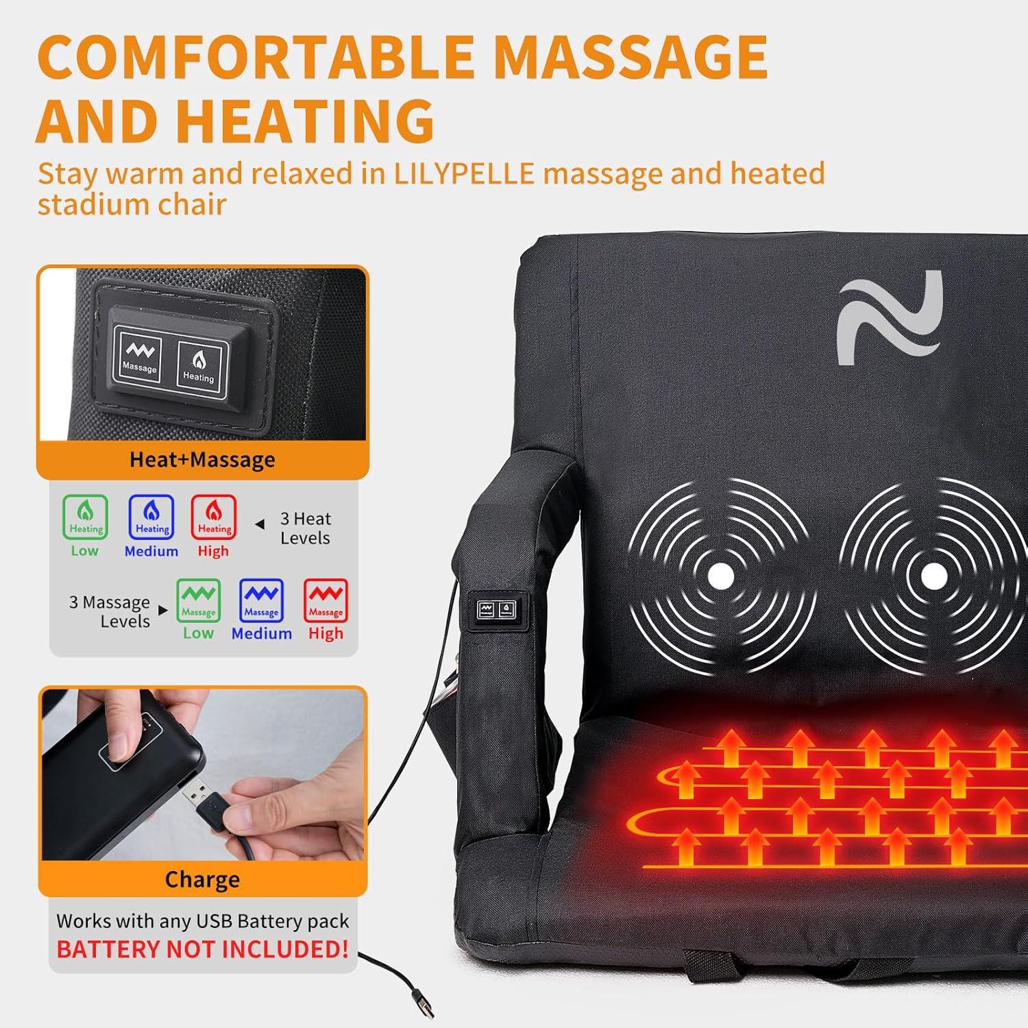 We Tried LILYPELLE: Cozy Heated Massage Bleacher Seat